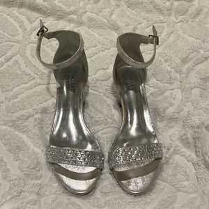 Silver beaded Heels